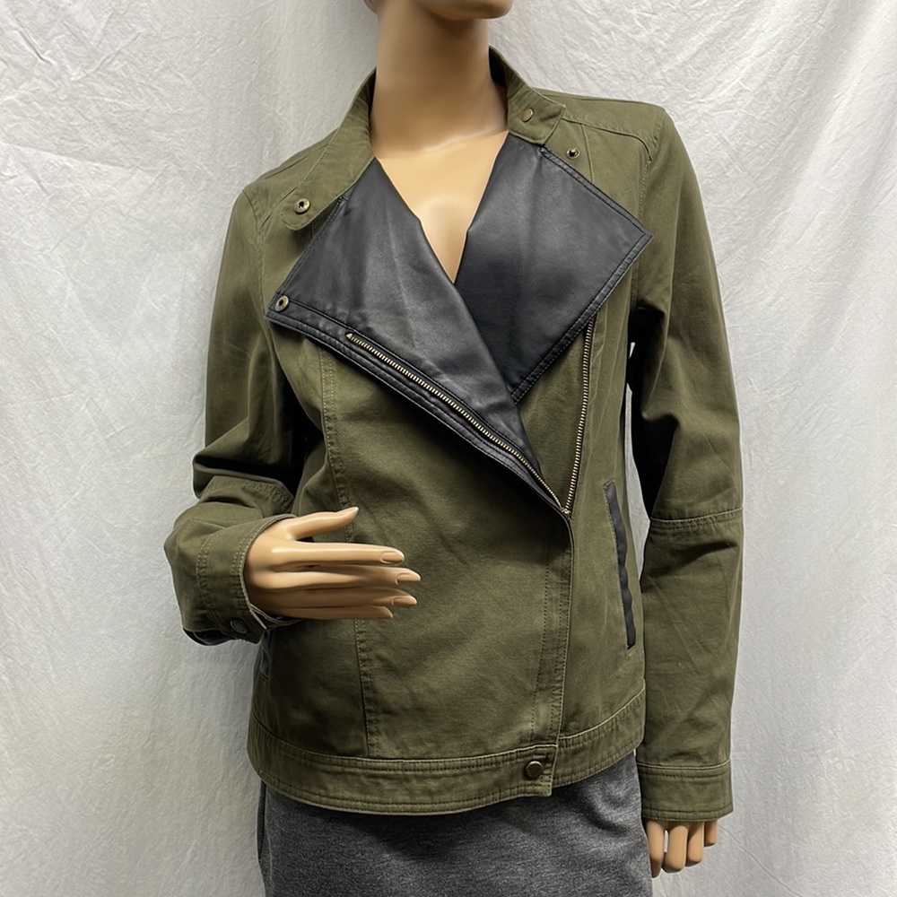 Marc New York Green and Black Faux Leather Jacket - Picture 6 of 11